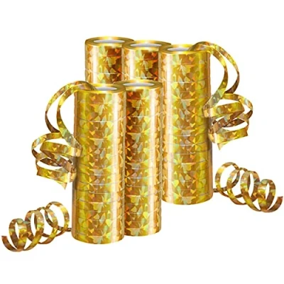 Abbildung von Jonami Luftschlangen Metallic Gold, Party Deko 5 Rollen mit 18 Glitzernden für Geburtstag 5STK