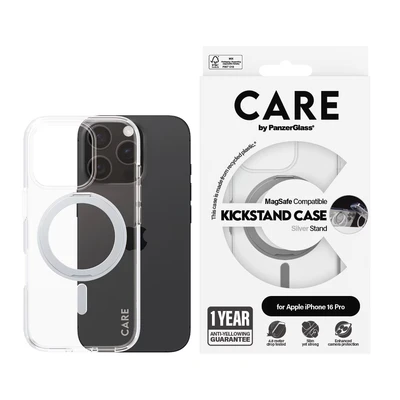 Abbildung von Apple iPhone 16 Pro Hülle MagSafe Recycelter Kunststoff Hard Case/Backcover Handyhülle Silber Shockproof/Stoßfest mit Foto od. Logo