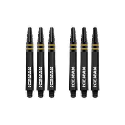 Abbildung von RED DRAGON Gerwyn Price Nitrotech Schwarz mit schwarzem und goldenem Oberteil Intermediate Dart Stiele 2 Sets pro Packung (insgesamt 6 Stiele)