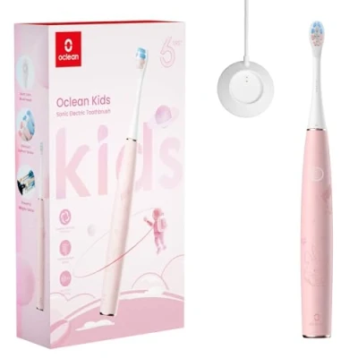 Abbildung von Oclean Sonic Elektrische Zahnbürste für Kinder, weiche kinderfreundliche Borsten, ultra leise Bürsten, 2 Minuten eingebauter Timer, IPX7 wasserdicht, Kinder ab 5 Jahren (Rosa)