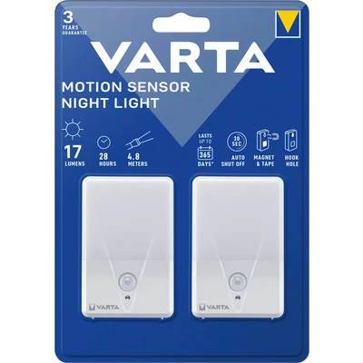Abbildung von VARTA Nachtlicht mit Bewegungssensor LED, 2 Stück, unbestückt, Motion Sensor Night Light Twin Pack, läuft 3x AAA Batterien, einfache Installation, automatische Abschaltung