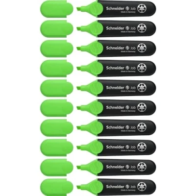 Abbildung von Schneider Job 150 Textmarker (aus recyceltem Kunststoff, ausgezeichnet mit Der blaue Engel) 10er Pack grün
