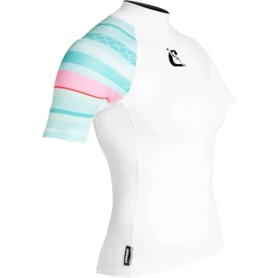Abbildung von Cressi Shield Lady Rash Guard Short/SL Protective Short Sleeve für SUP und Wassersport, Schwarz/Gelb, L/4, Frauen