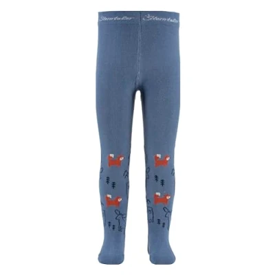 Abbildung von Sterntaler Baby und Kinder Strumpfhose Jungen mit Motiv Waldtiere Wildtiere mittelblau, 128