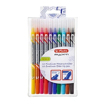 Abbildung von Herlitz 11367232 Fineliner und Fasermaler my.pen, 10 er Packung