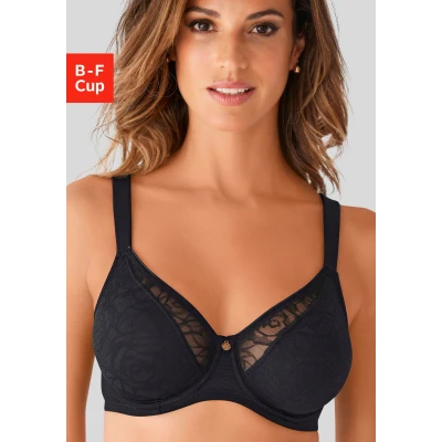 Abbildung von Lascana Minimizer Bügel BH, Damen, Größe: 75E, Black