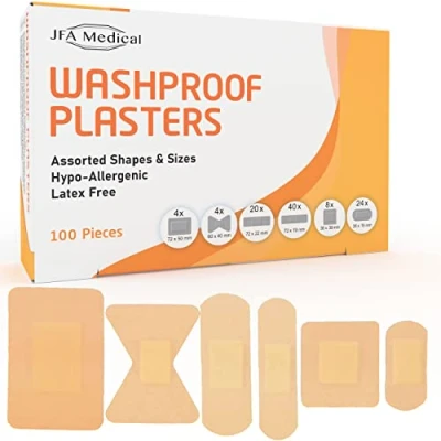 Abbildung von JFA Wasserfeste Pflaster, 6 verschiedene Größen, 100 Pflaster pro Packung
