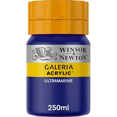 Abbildung von Winsor &amp; Newton 2137660 Galeria Acrylfarbe, hohe Pigmentierung, lichtecht, alterungsbeständig, cremige Konsistenz, 250ml Topf Ultramarin