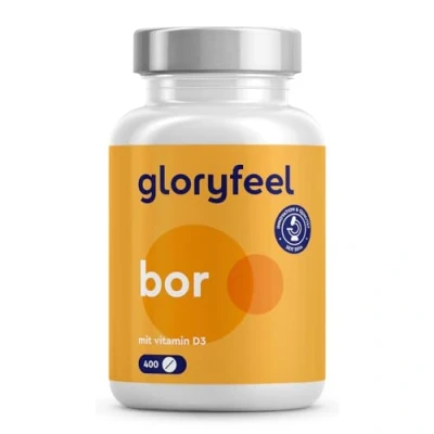 Abbildung von Reines Bor Hochdosiert mit 3,5 mg Boron 400 Tabletten für über 1 Jahr Vorrat Hohe Bioverfügbarkeit durch Vitamin D 100% vegetarisch &amp; ohne unerwünschte Zusätze
