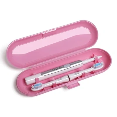 Abbildung von Reise Etui Für Oral B Pulsonic Slim 1000/1100 Schallzahnbürste 1 Handstück Und 2 Aufsteckbürsten Rosa