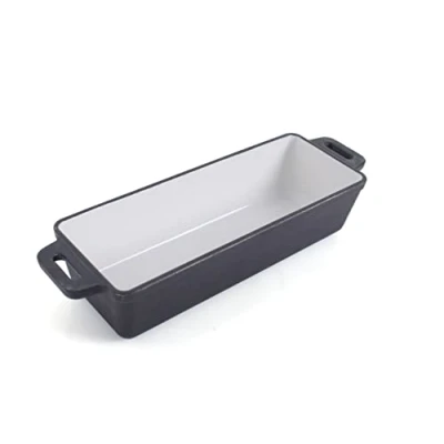 Abbildung von Echtwerk Brotback/Auflaufform aus Gusseisen, Bräter ohne Deckel, Kastenform, Traditioneller Brotkasten mit Emaille Beschichtung, Für Backöfen,Grill, BBQ und Induktion geeignet 1,5 L,9.20X 36.70 X14.90
