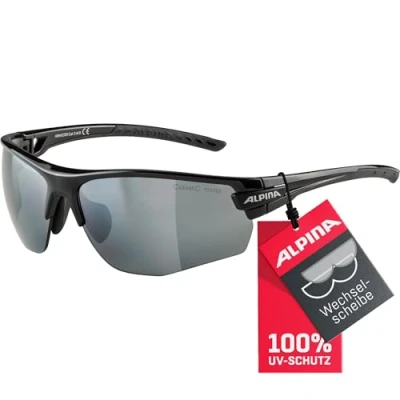 Abbildung von ALPINA TRI SCRAY 2.0 HR Indiv. Anpassbare, Bruchsichere Wechselscheiben Sport &amp; Fahrradbrille Mit 100% UV Schutz Für Erwachsene, black, One Size