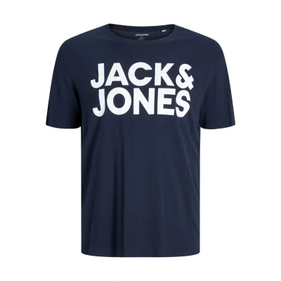 Abbildung von Jack &amp; Jones Oneck Tshirt print, Herren, Größe: 6XL, Navy blazer 2