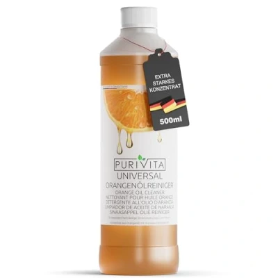 Abbildung von PURIVITA Orangenölreiniger Konzentrat 500 ml Hochergiebiger umweltfreundlicher Universalreiniger, Vegan Orangenreiniger mit Frischeduft