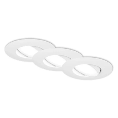 Abbildung von BRILONER 3er Set LED Einbauleuchte Badezimmer IP65, Einbaulampen stufenlos dimmbar, Deckenspots, Badezimmerlampe 4,9 Watt, 90x45 mm (DxH), weiß