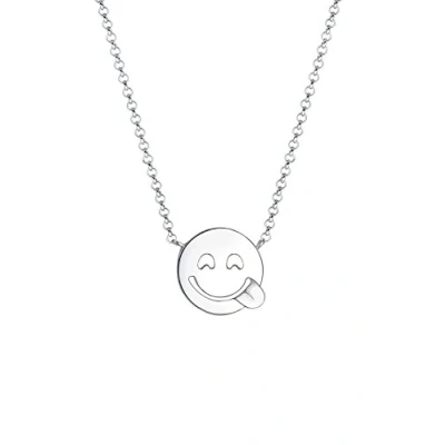Abbildung von Elli Ohrringe Damen Ohrstecker Smiley Face Emoji mit Kristall in 925 Sterling Silber