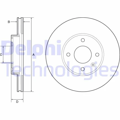Abbildung von DELPHI BG4951C Bremsscheibe 256 20 4 Belüftet beschichtet hochgekohlt ohne Radlager, ABS Sensorring OPEL: Karl