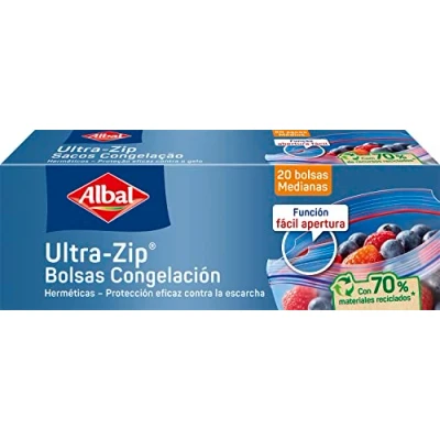 Abbildung von Albal Gefrierschrank, luftdicht, Ultra Zip, 1 Liter, 17 x cm, 20 Beutel, Kunststoff, Schwarz