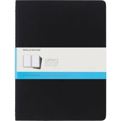 Abbildung von Moleskine Cahier QP324 Notizhefte (Punktraster, Xlarge, Kartoneinband) 3er Set schwarz
