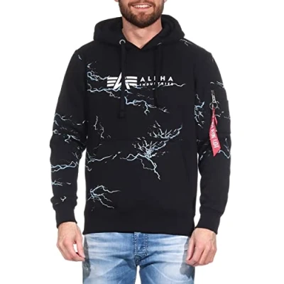 Abbildung von Alpha Industries Kapuzenpullover, Herren, Größe: Small, Black white