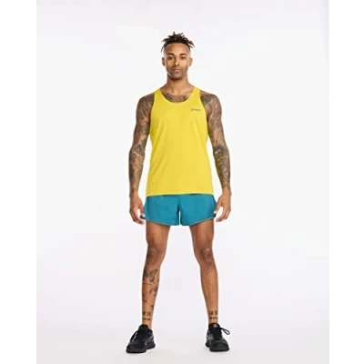 Abbildung von 2XU Herren Light Speed Tech Singlet Tank Top, Sulphur/Black Reflective, XS