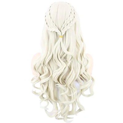 Abbildung von Topcosplay Damen Perücke Blond Lang Gewellten Lockig für Cosplay Halloween Kostüm