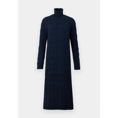 Abbildung von Tommy Hilfiger Strickkleid »SOFT WOOL CABLE ROLL NK LS DRESS«, mit Zopfmuster, aus reiner Wolle