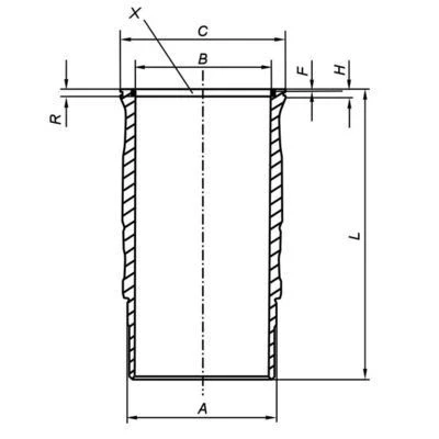 Abbildung von MAHLE ORIGINAL 061 LW 00120 001 Zylinderlaufbuchse SCANIA: P,G,R,T series