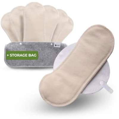Abbildung von Slipeinlagen waschbar bio Baumwolle; 7 Pack (Größe S) Baumwoll Waschbare dünn MADE IN EU; wiederverwendbare Stoff Slipeinlagen; Washable Panty Liners für Ausfluss; NICHT bei Periode