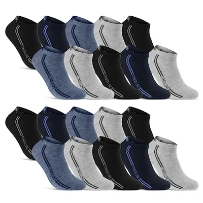 Abbildung von 8 12 20 Paar Sneaker Socken Herren Mehrfarbig Baumwolle 16777 (20 43 46)