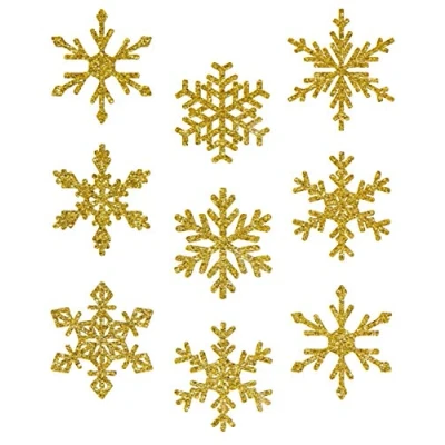 Abbildung von AVERY Zweckform 9 Fensterbilder Weihnachten Schneeflocken gold (Made in Germany, selbstklebende Fenstersticker, Weihnachtsdeko Fenster, Fensterfolie ablösbar) 1 Bogen/9 Fensteraufkleber, 52950
