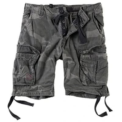 Abbildung von Surplus Raw Vintage Airborne Herren Cargo Shorts, blackcamo, S