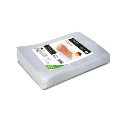 Abbildung von CASO Strukturbeutel 20x30 cm / 100 Beutel, für alle Balken Vakuumierer &amp; Folienschweißgeräte, BPA frei, stark reißfest, 105µm, stabile Schweißnaht, Sous Vide geeignet, Made in Germany