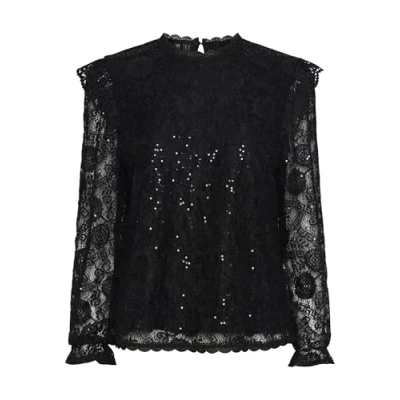 Abbildung von PIECES Pcolline Ls Lace Sequins Top Noos