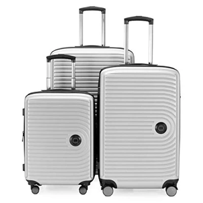 Abbildung von HAUPTSTADTKOFFER Mitte 3er Kofferset Handgepäckskoffer 55 cm, mittelgroßer Koffer 68 cm + großer Reisekoffer 77 Hartschale ABS, TSA, Weißmatt