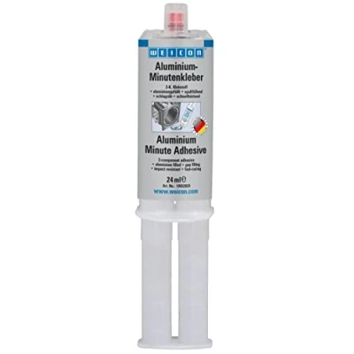 Abbildung von WEICON Aluminium Minutenkleber 24 ml, schnellhärtender 2 Komponenten Epoxid Klebstoff, hochfester Aluminiumkleber