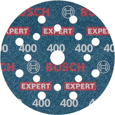 Abbildung von Bosch 6x EXPERT O780 Folienschleifscheibe, 125 mm (für Hartholz, Farbe auf Holz, Ø mm, Körnung 400, Professional Zubehör Exzenterschleifer)