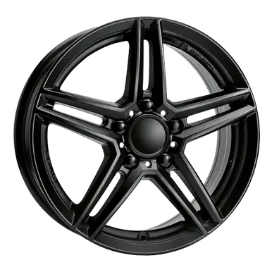 Abbildung von RIAL 5 loch 16Zoll 112mm Alufelge M10 hyper silber schwarz Horn poliert 65649M84 Felge