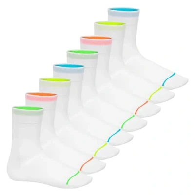 Abbildung von Footstar Herren &amp; Damen Baumwollsocken (8 Paar) Socken im Neon Look Weiß 43 46