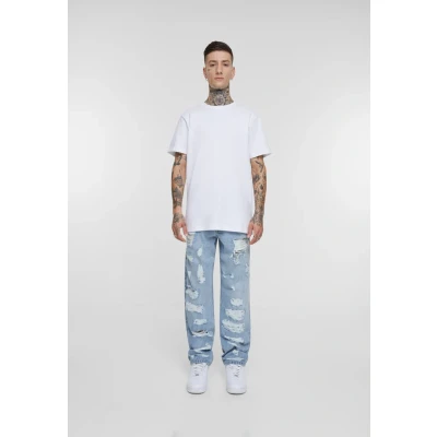 Abbildung von Urban Classics heavy Ounce Straight FIT Jeans Leg, Herren, Größe: 30, New light blue destroyed washed
