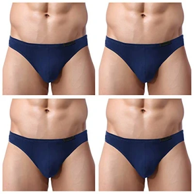 Abbildung von Avidlove Herren Unterwäsche 4er Pack, Slips Micro Modal seidenweich Unterhose, 4 X Blau, XL