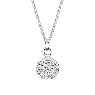 Abbildung von Elli Halskette Damen mit Anhänger Kugel Kristallen in 925 Sterling Silber