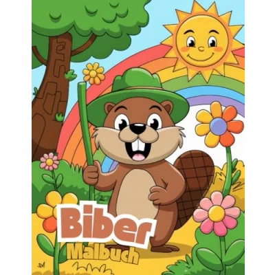 Abbildung von Biber Malbuch für Kinder: Niedliche und spaßige Ausmalbilder Kinder im Alter von 4 8 Jahren
