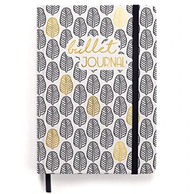 Abbildung von Papierdrachen Premium Bullet Journal (Schwarz Weiß) Notizbuch A5 gepunktet 192 Seiten dickes 120g/m² dotted Papier mit Punkteraster, Gummiband, Stifthalter, Dreieckstasche, Anleitung
