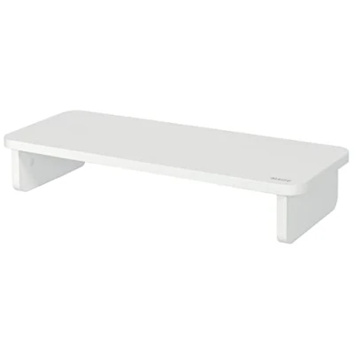 Abbildung von Leitz Monitorständer für Desktop &amp; Laptop, Ergonomischer Aufsatz, 24 Zoll Monitore bis 20 kg, Mit zusätzlicher Ablage Zubehör, Ergo Sortiment, weiß, 64340001