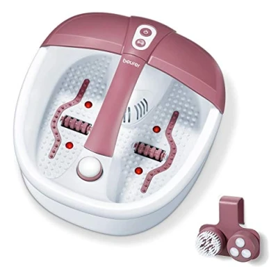 Abbildung von Beurer FB 35 Fußbad mit Vibrations &amp; Sprudelmassage für deine Füße, Aroma Therapie Anwendung, Wassertemperierung, Magnetfeld 3 wechselbare Pediküre Aufsätze, 1 Stück (1er Pack)
