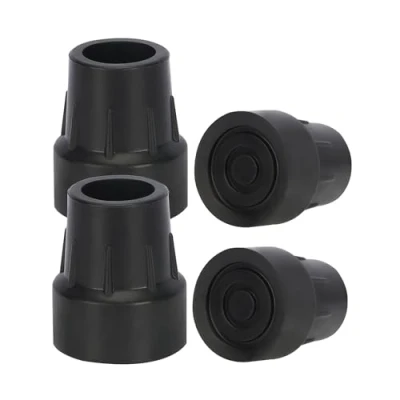 Abbildung von supregear 4 Stück Gummifuß 25mm für Gehhilfen Gehstöcke, Strapazierfähige Krücken, Rutschfest Schutzkappen Gehstock, Rohrspitze Mit Metalldichtung Schwarz