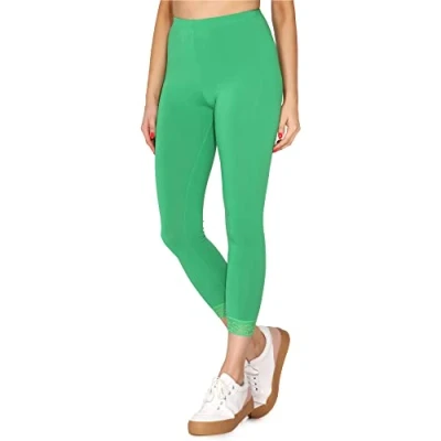 Abbildung von Merry Style Damen 7/8 Leggings mit Spitze MS10 342(Grün,M)