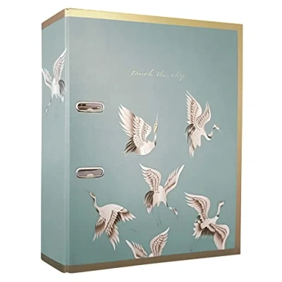 Abbildung von Interdruk DIN A4 75 mm Breit Metallic Hochwertiges Design Satin Gold Birds