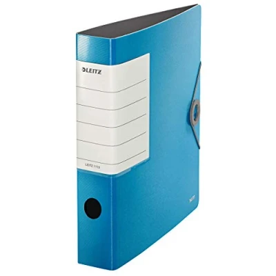 Abbildung von Leitz Qualitäts Ordner 180 Solid, A4, Schmal, Hellblau, 6,2 cm Rückenbreite, Gummibandverschluss, Robustes Polyfoam, extra breites, austauschbares Rückenschild, 11130030